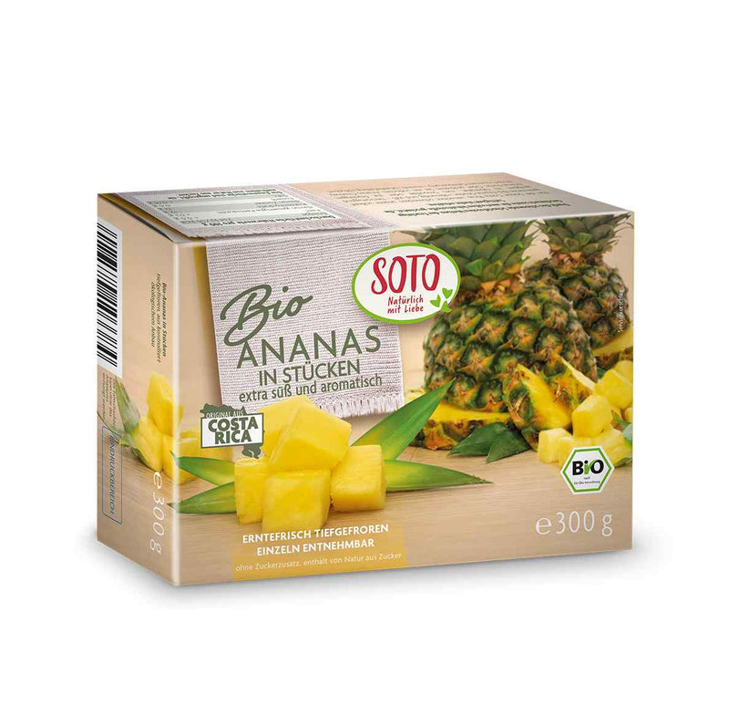 Organic Frozen Pineapple Pieces 300g