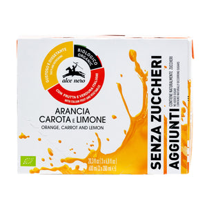 Organic Orange, Carrot & Lemon Juice 3x200ml front view