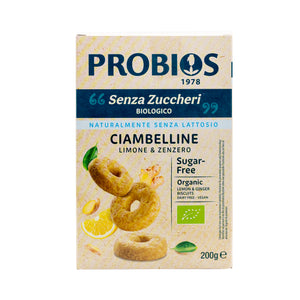 Organic Lemon and Ginger Biscuits 200g front view