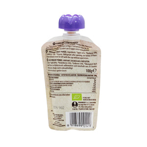 Organic Apple, Blueberry & Strawberry Pulp in doypack front view