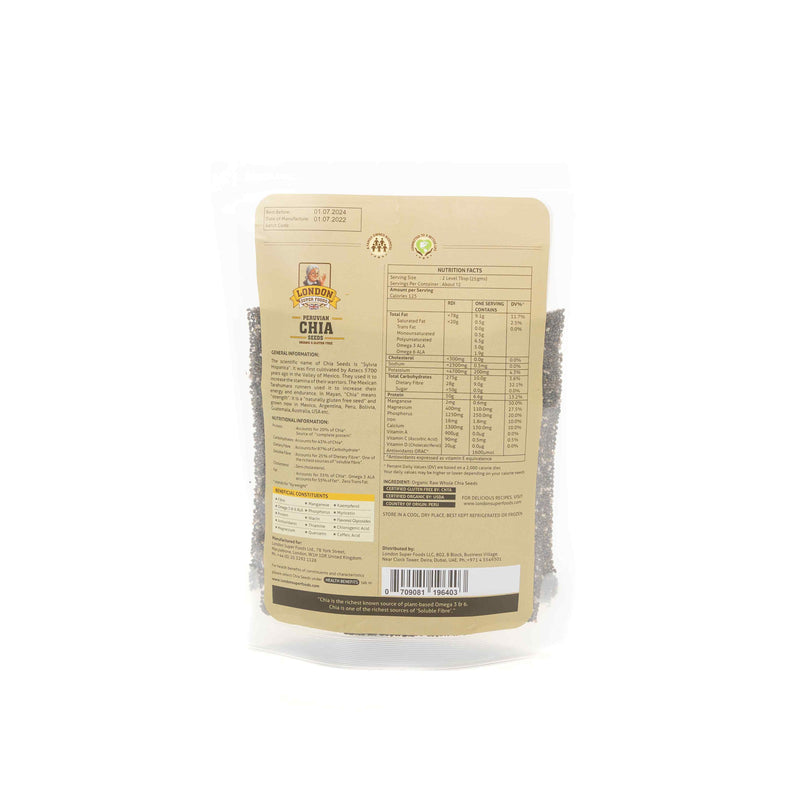 Peruvian Organic Chia Seeds Guten Free 300G
