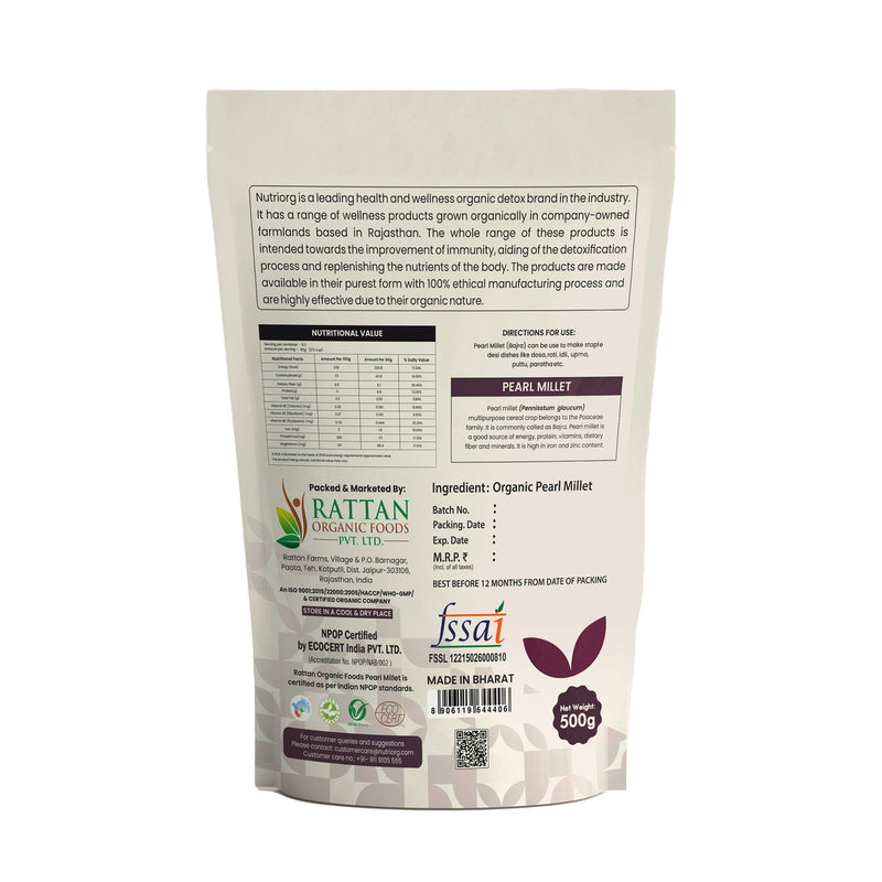 Organic Pearl Millet (Bajra) 500g