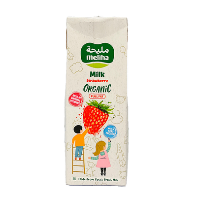 Organic UHT Strawberry Milk 1L - Meliha -