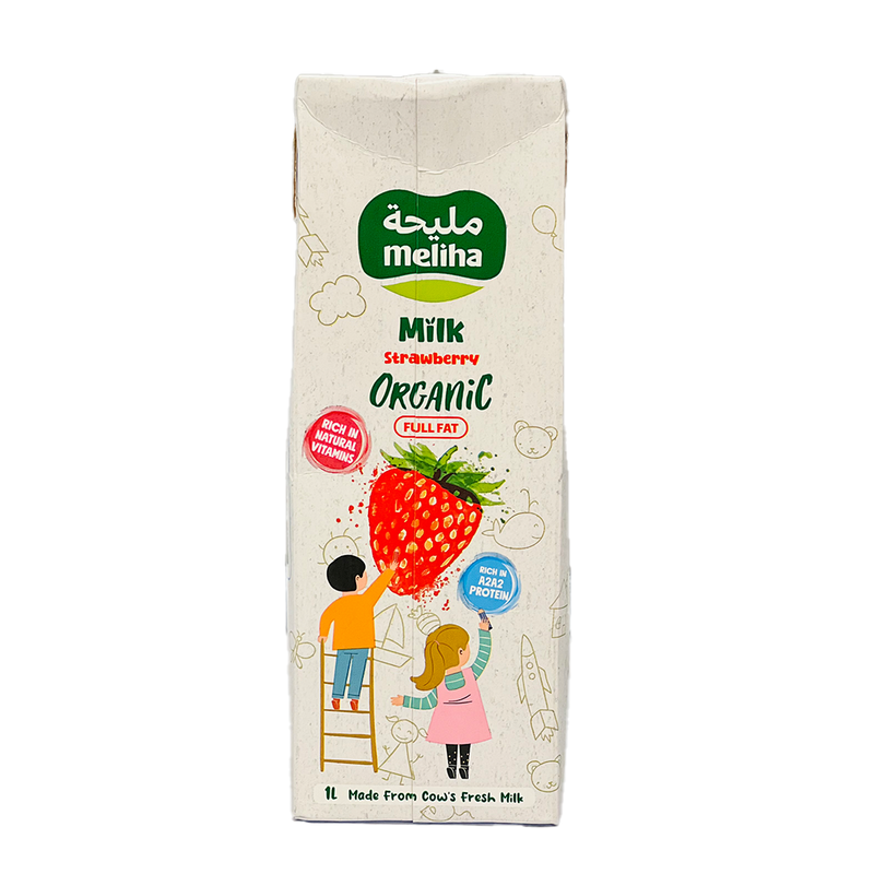 Organic UHT Strawberry Milk 1L - Meliha -
