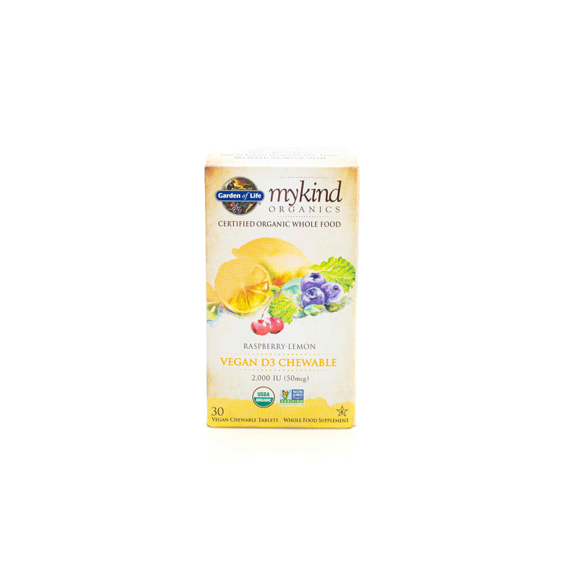 Mykind Organics Chewable Vegan D3 Raspberry Lemon 2000 IU