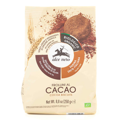 Organic Cocoa Biscuits 250g - Alce Nero -