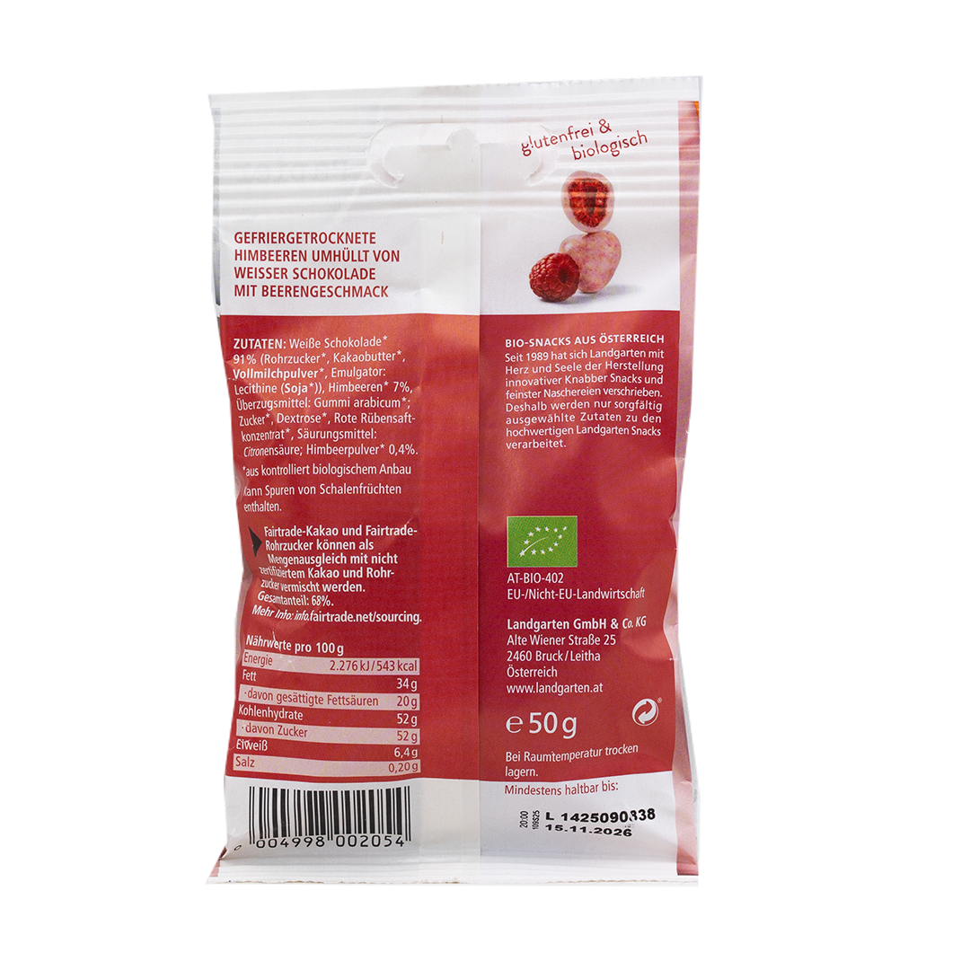 Organic Raspberries Sweets Organic Raspberry in Berry Chocolate 50g – Lets Organic