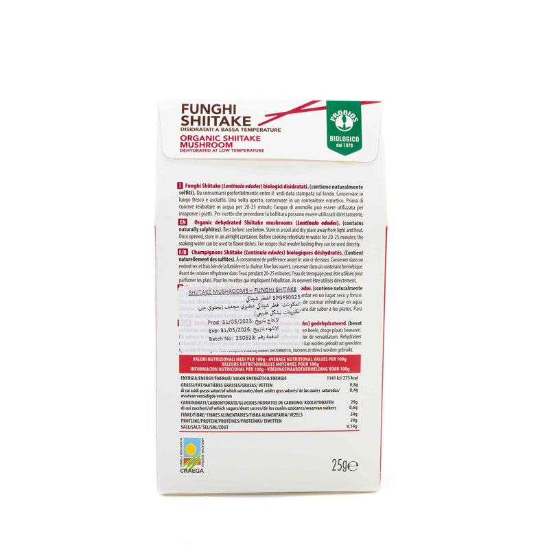 Organic Shiitake Mushrooms (Lentinula edodes) 25g