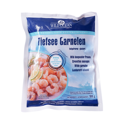 Organic Frozen Ocean Wild deep-water Prawns 180g
