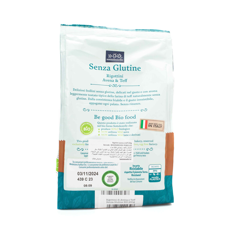 Organic Oats and Teff Rigottini 250g