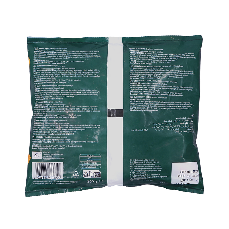 Organic Frozen Mango Cubes 300g