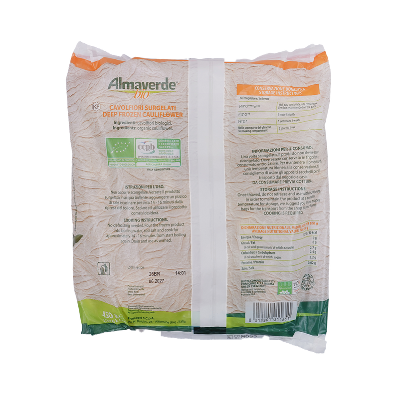 Organic Frozen Cauliflower Florets 450g