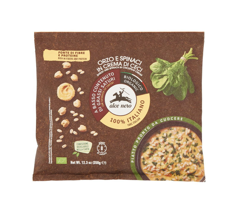 Organic Frozen Barley & Spinach In Chickpeas Cream 350G