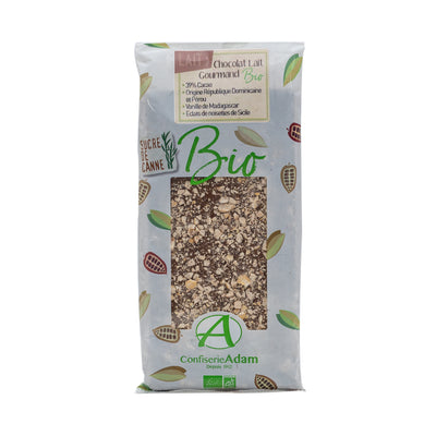 Organic Milk Chocolate Bar With Hazelnut Chips 100G image 1