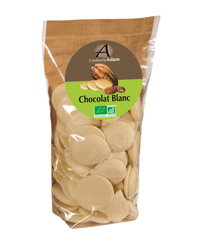 Organic White Chocolate Pastille 200g - Confiserie Adam -