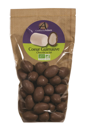 Organic Marshmallow Heart coated with Milk chocolate 150g - Confiserie Adam -