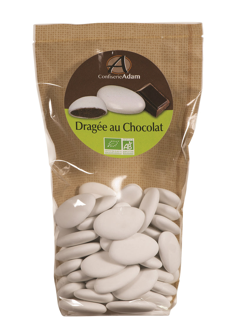 Organic Chocolate dragees white color & dark cholate 175g