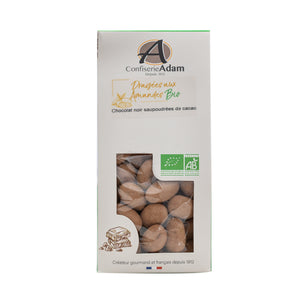 Organic Roasted Almonds Coated in Dark Chocolate and Dusted with Cocoa Powder 150G