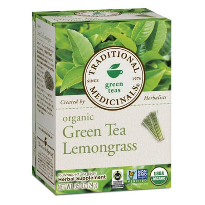Organic Green Tea Lemongrass 16 Bags - Traditional Medicinals -
