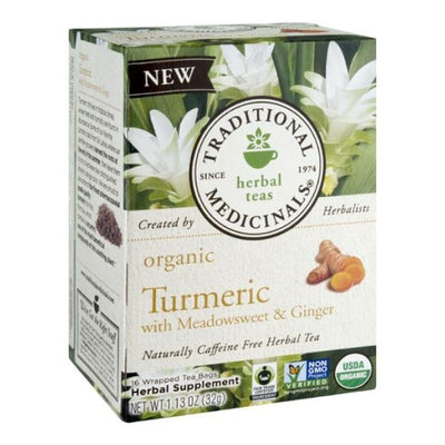 Organic Turmeric With Meadowsweet & Ginger Tea 16 Bags - Traditional Medicinals -