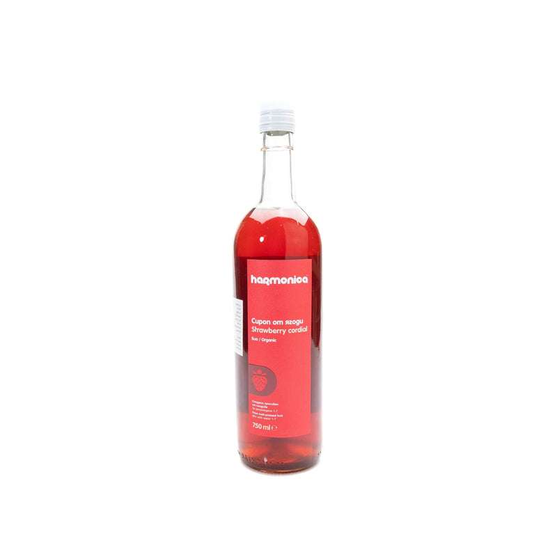 Organic Strawberry Cordial 750Ml