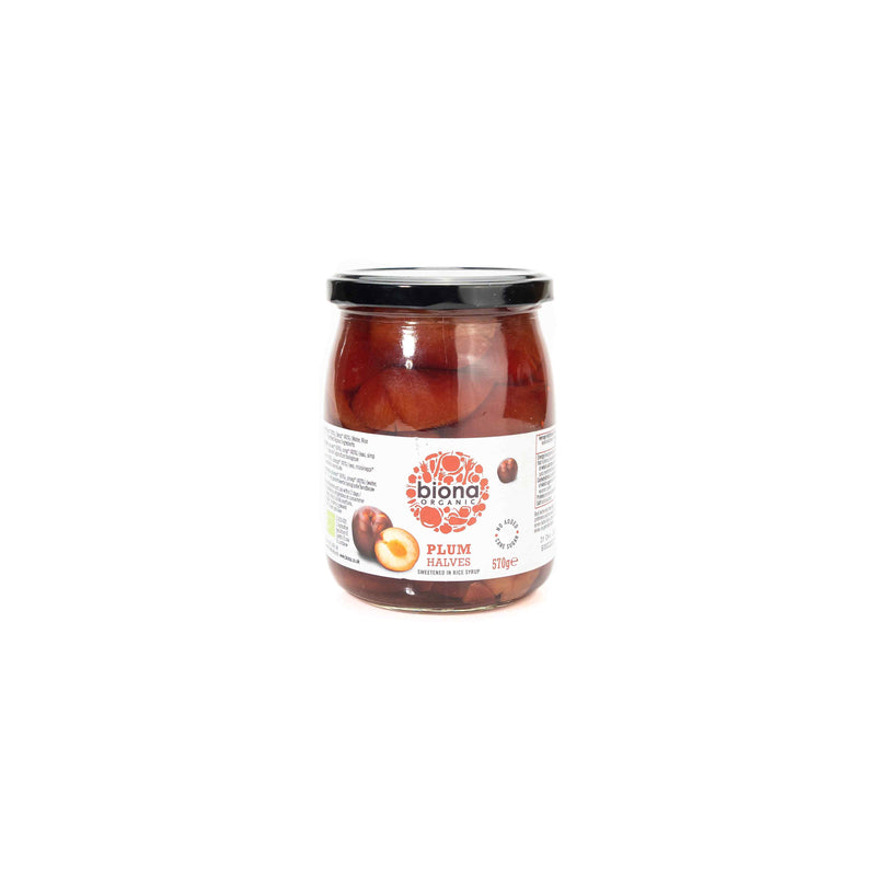 Organic Plum Halves In Rice Syrup 570g