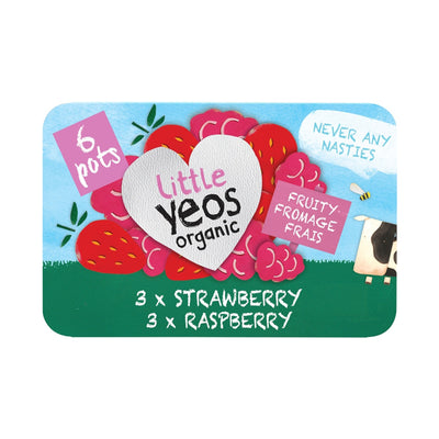 Little Yeos Organic Raspberry & Strawberry Fromage Frais (6x 45g) - Yeo Valley -