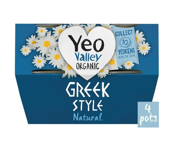 Organic Greek Natural Yoghurt 4x110g - Yeo Valley -