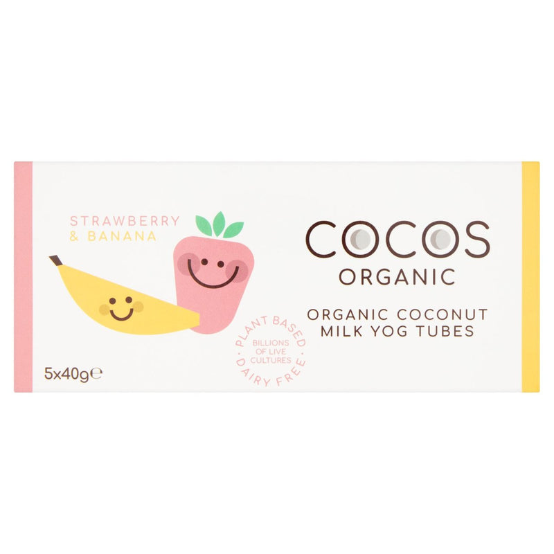 Organic Kids Strawberry & Banana Coconut Yoghurt Tubes 5 X 40g