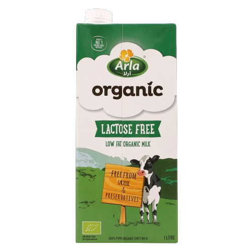 Arla Low Fat Organic Milk 1L - Lactose free