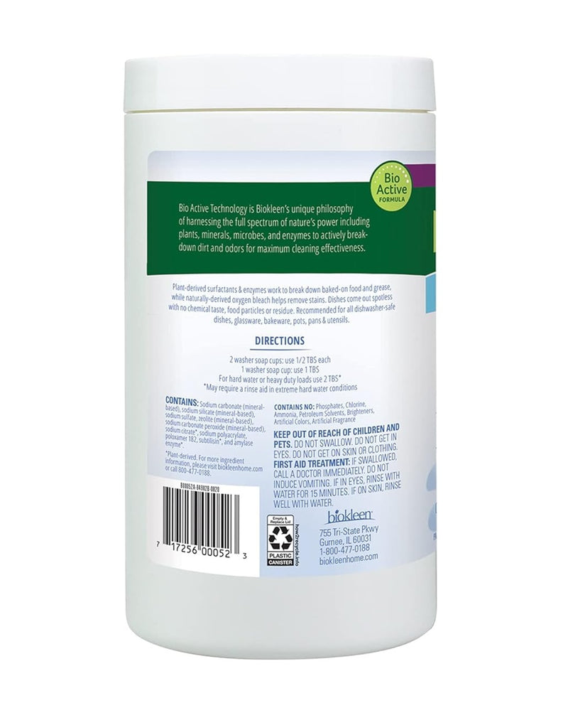 Organic Free & Clear Automatic Dish Soap Powder 2lb.