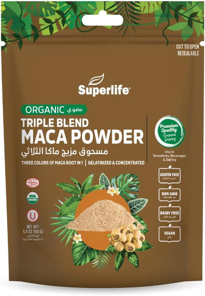 Organic Triple Blend Maca Powder 150G - Superlife -