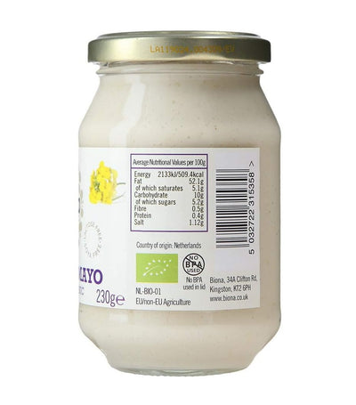 Organic Egg Free Mayo Lactose & Soya Free 230G