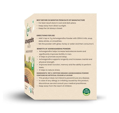 Organic Ashwagandha powder 100g