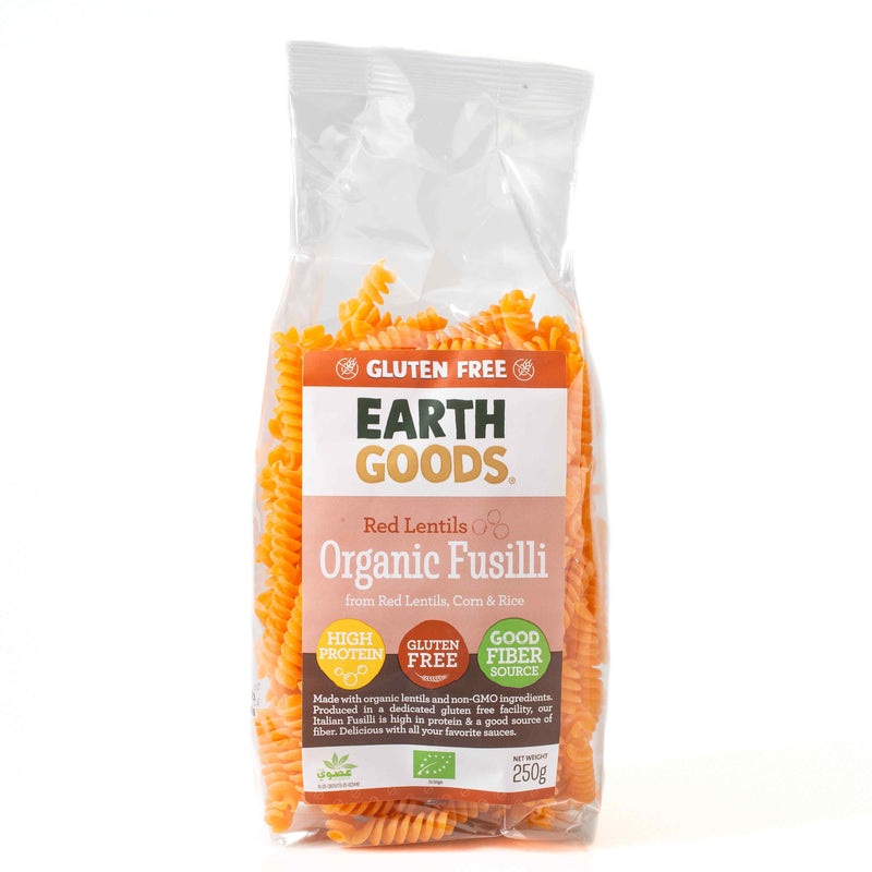 Earth Goods Organic Red Lentil Fusill 250G