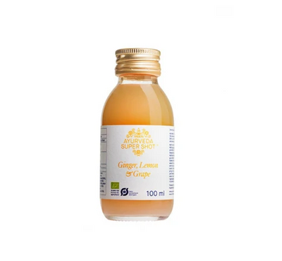 Organic Ginger Lemon & Grape Super Shot 100ml - Ayurveda -