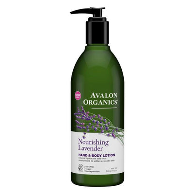 Organic Hand & Body Lavender Lotion 12Oz - Avalon -
