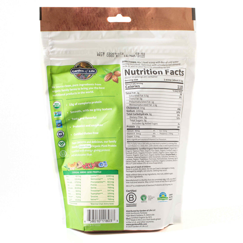 Organic Plant Protein Chocolate 9Oz