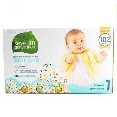 Organic Sustainable Free & Clear Diapers Stage1 - Seventh Generation -