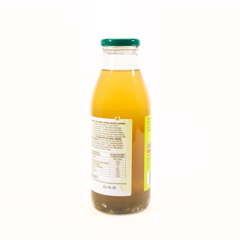Organic Lime, Ginger, and Spirulina Juice 500ml
