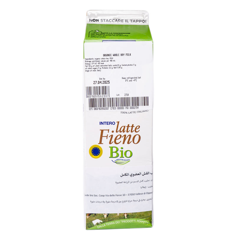 Organic Whole Hay Milk (Intero Latte Fieno) 1L