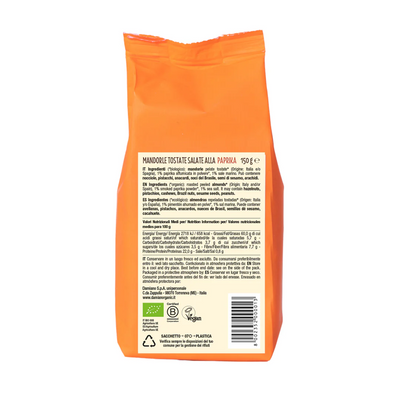 Organic Toasted Peeled Almonds Salted with Organic Paprika 150g