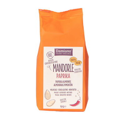 Organic Toasted Peeled Almonds Salted with Organic Paprika 150g