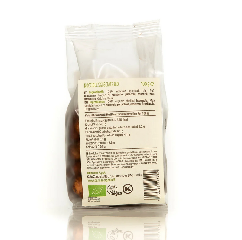 Organic Shelled Hazelnuts 100g