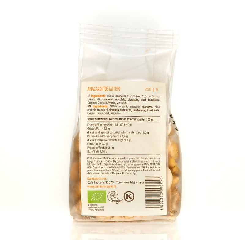 Organic Roasted Cashews 250g