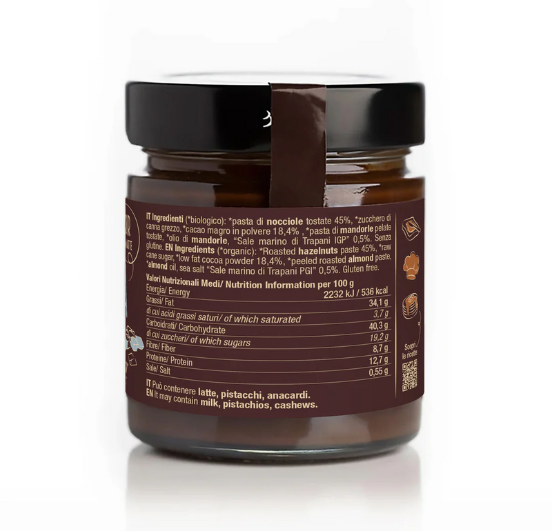 Organic Chocobella Noir Milk Free with Trapani Sea Salt Spread 200g