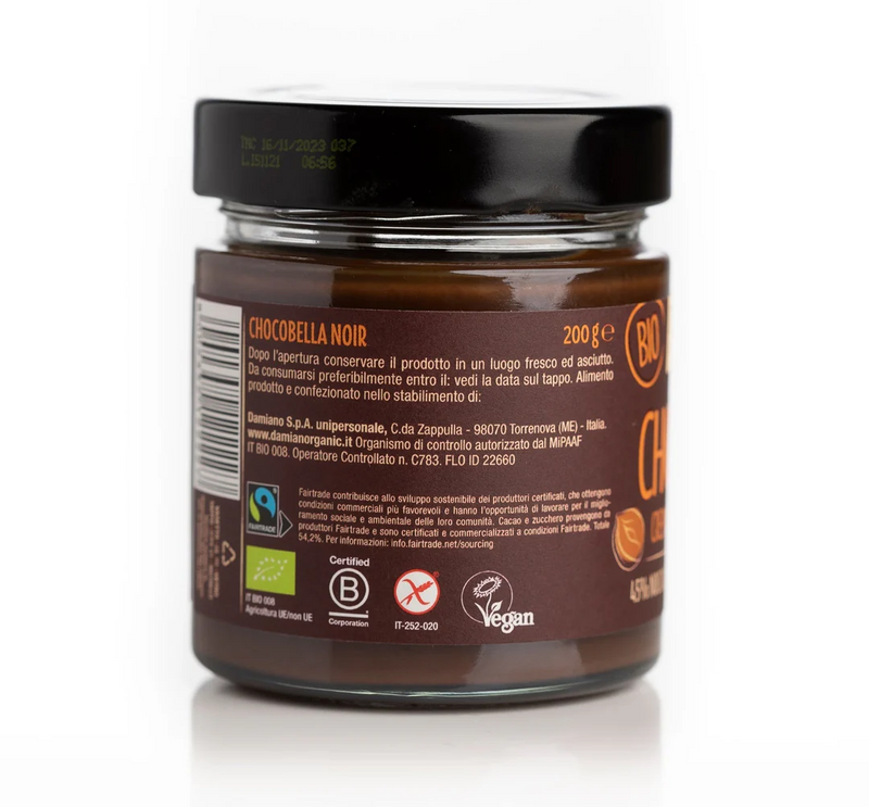 Organic Chocobella Noir Milk Free with Orange Essence Spread 200g