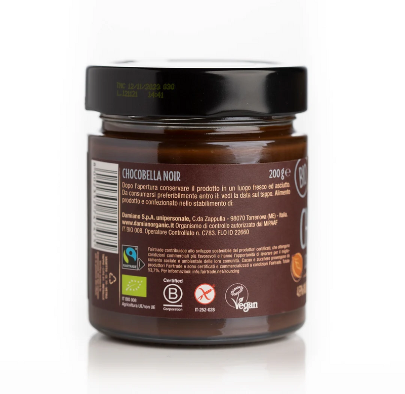 Organic Chocobella Noir Milk Free with Trapani Sea Salt Spread 200g