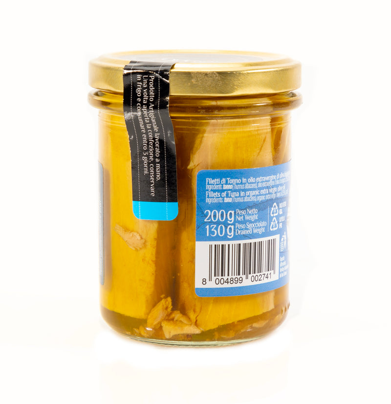 Fillets Of Tuna in Organic Extra Virgin Olive Oil 200g