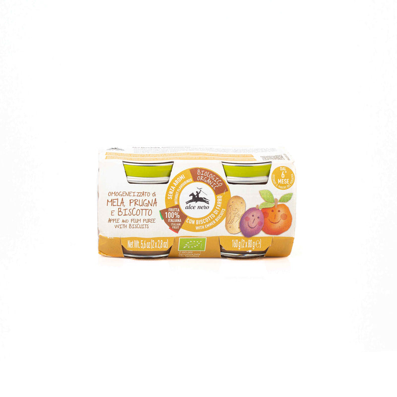 Organic Apple, Plum Puree & Biscuits 160g